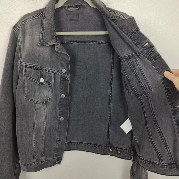 Nudie Jeans Billy Trucker Jacket Mens Large Denim Desolation Grey Buttoned
